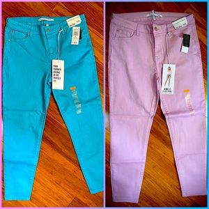 2 Pair Colorful Ankle Jeans Size 11/30